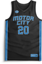 Load image into Gallery viewer, Honolulu Blues x WW - &quot;Motor City&quot; Jersey (Black/Standard Numbers)
